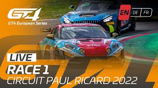 LIVE  Race 1  Paul Ricard  GT4 European Series 2022 English [upl. by Niras]