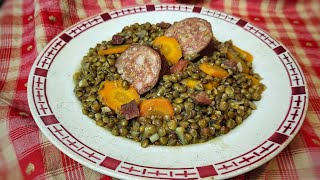 LENTILLES PAYSANNES À LA SAUCISSE DE MORTEAU [upl. by Atnovart589]