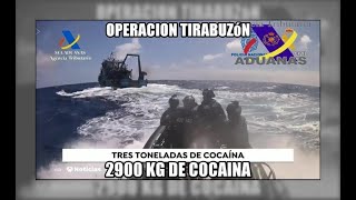 Abordaje pesquero AKT 1 2984kg de cocaína patrullero Cóndor Aduanas SVA [upl. by Otrebmal]