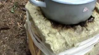 Rocket Stove Insulation with Rock Wool [upl. by Coppinger198]