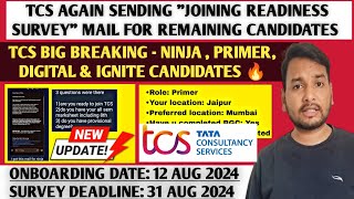 TCS Joining Readiness Survey Breaking Update 🔥  Joining Letter  TCS Latest Interview Results  OL [upl. by Atisusej538]