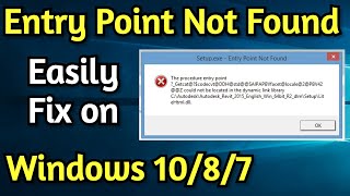 Entry Point Not Found Dynamic Link Library on Windows 10  Fix Entry Point Not Found Error [upl. by Anegue814]