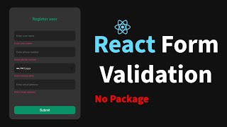 React Form Validation No Library Needed [upl. by Sokcin]