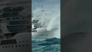 Massive Wave Slams Cruise Ship Will It Survive scaryocean massivewave ship [upl. by Petrine]