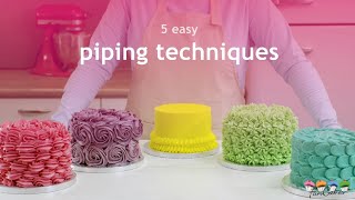 5 Easy Piping Techniques for Cake Decorating From FunCakes [upl. by Rasure393]