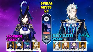 F2P C0 Clorinde Taser amp C0 Neuvillette Taser Spiral abyss 51 Genshin Impact Mobile [upl. by Leona743]