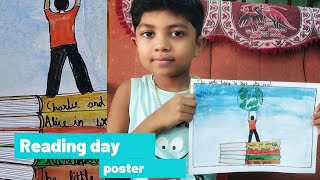 Reading day posterNational reading day poster for kids Reading day [upl. by Atla]