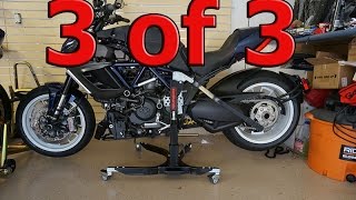 Part 3 of 3 Constands Power Lift Paddock Stand Mini Review and Installation for Ducati Diavel [upl. by Anisirhc922]