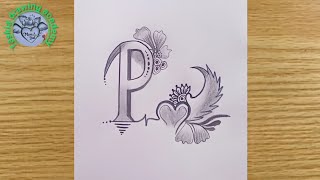 best drawing tattoo p letter designletter tattoo drawing with pencilhow to make p letter [upl. by Subak]