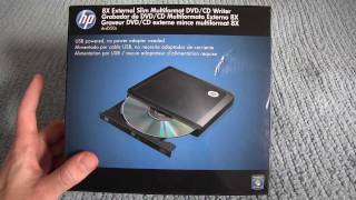 Unboxing HP External USB 20 DVD Burner HPDVD550S [upl. by Ennayr47]