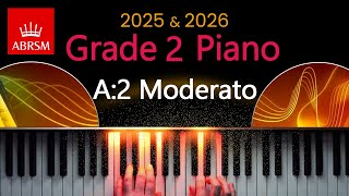 ABRSM 2025 amp 2026  Grade 2 Piano Exam  A2  Moderato  L V Beethoven [upl. by Merilee665]