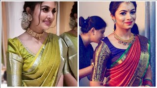 Latest Big Boarder Pattu Saree Blouse Designs  Big Boarder Pattu Saree Blouses 2023 [upl. by Laehcimaj]