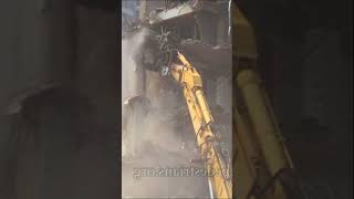 Building Gets Demolished By Crane Wrecking Ball [upl. by Craven]