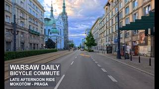 Warsaw Daily Bicycle Commute Late Afternoon Ride Mokotów  Praga [upl. by Buseck]