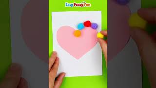 Pom Pom Heart Valentine’s Day Card [upl. by Ellah781]