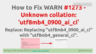 Fix Unknown collation utf8mb40900aici  HKimhab [upl. by Ahsinyt]