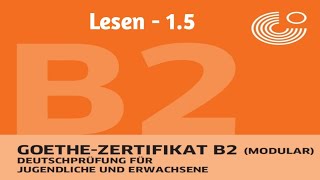 Goethe Zertifikat B2Lesen 15GermanFLIHYD [upl. by Nosyd]