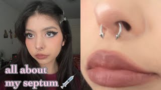 My septum piercing  pain experience healing process [upl. by Ellenehs518]