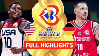 USA 🇺🇸 vs Germany 🇩🇪  Full Game Highlights  FIBA Basketball World Cup 2023 [upl. by Marks]