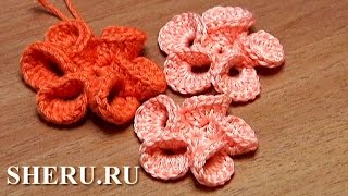 Crochet Flower With Round Petals Урок 12 Цветок с разным количеством лепестков похожих на ракушки [upl. by Asnerek]