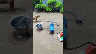 Mini motor water pump science project mini tractor making cow water bathed  307 [upl. by Ardiekal]