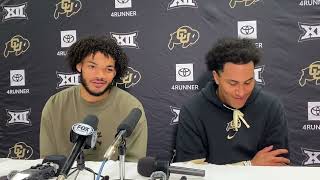 Colorado football Buffs’ Will Sheppard Keaten Wade after Buffs blow out Arizona [upl. by Ahseym]