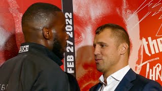 LAWRENCE OKOLIE VS MAIRIS BRIEDIS FACEOFF AHEAD OF EVENTUAL UNIFICATION CLASH [upl. by Akenehs]