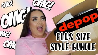 PLUS SIZE DEPOP SYTLE BUNDLE UNBOXING  TRY ON I WAS SHOCKED [upl. by Darby]