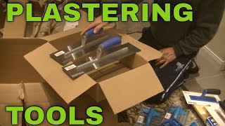 unboxing refina large box of rendering tools and trowels floats ect [upl. by Bentlee]