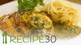 Chicken Piccata a velvety zingy lemon butter chicken with capers  Recipe by wwwrecipe30com [upl. by Atinaw]