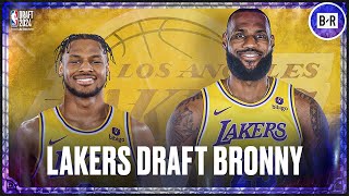 Lakers Draft Bronny James With the No 55 Pick 🚨  2024 NBA Draft Reaction [upl. by Annenn]