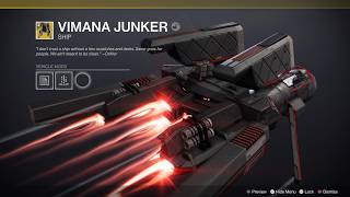 How to get Vimana Junker exotic ship  Vaulted Obstacles Triumph Destiny 2 [upl. by Beker]