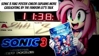 Sonic 3 Fake Poster Cineor Explains The Gaslighting Has To Stop Be Patient for The Trailer [upl. by Biddick727]