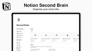 Notion Second Brain Organize Your Life and Boost Productivity [upl. by Assanav]