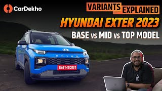 Hyundai Exter 2023 Base Model vs Mid Model vs Top Model  Variants Explained [upl. by Nob]