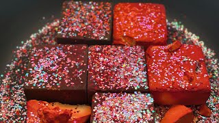 Red amp Orange Dyed Gym Chalk Blocks  Gym Chalk ASMR  Dyed Gym Chalk  Satisfying  Relaxing  ASMR [upl. by Meingolda]