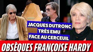 Obsèques de Françoise Hardy  Jacques et Thomas Dutronc très ému face au cercueil [upl. by Flossie]