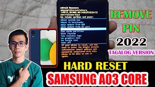 PAANO HARD RESET ANG SAMSUNG A03 CORE  TAGALOG TIPS 2023 [upl. by Stauffer233]