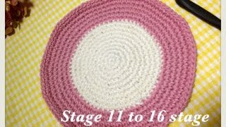 細編みで編む円を解説（11段目～１６段目の編み方）☆かぎ針☆crochet [upl. by Adneram]