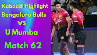 Bengaluru Bulls 3738 U Mumba PKL Season 11 Pro kabaddi Full Highlight Video 2024 [upl. by Atrice461]