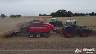 Fendt 828  Fendt 930 w Massey Fergusson 2234 XD I Baling 2024 I Henriks Maskinstation [upl. by Croner]