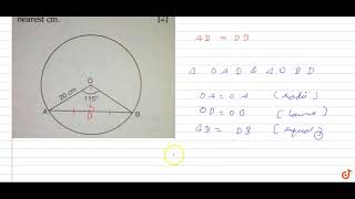 In the given figure chord AB subtends an angle of 115 at the centre O of a circle of radiu [upl. by Kadner552]