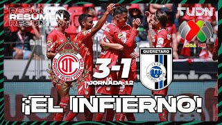 HIGHLIGHTS  Toluca 31 Querétaro  AP2023J12  Liga Mx  TUDN [upl. by Nyladnohr]