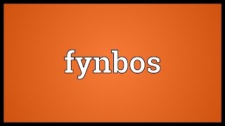 Fynbos Meaning [upl. by Aleunamme]