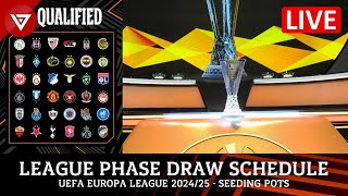 🔴 UEFA Europa League 202425 League Phase Draw Schedule amp Pots Draw Results [upl. by Nosduh]