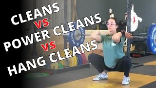 Cleans vs Power Cleans vs Hang Cleans  Whats the Difference [upl. by Worlock]