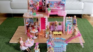 Barbie Dolls Furniture for dream house Dollhouse  Office room Bathroom Kitchen and Laundry Room [upl. by Nevur]