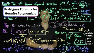 Rodrigues Formula for Hermite polynomials and Orthogonality [upl. by Hoban345]