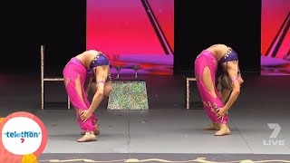 Rybka Twins Acro Contortion Jai Ho Performance amp Interview Telethon 2021 [upl. by Sixla]