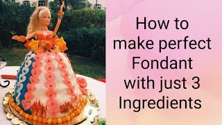 3 Ingredients Fondant Recipe  how to make perfect Fondant  with all tips amp tricks  Urdu hindi [upl. by Conner]